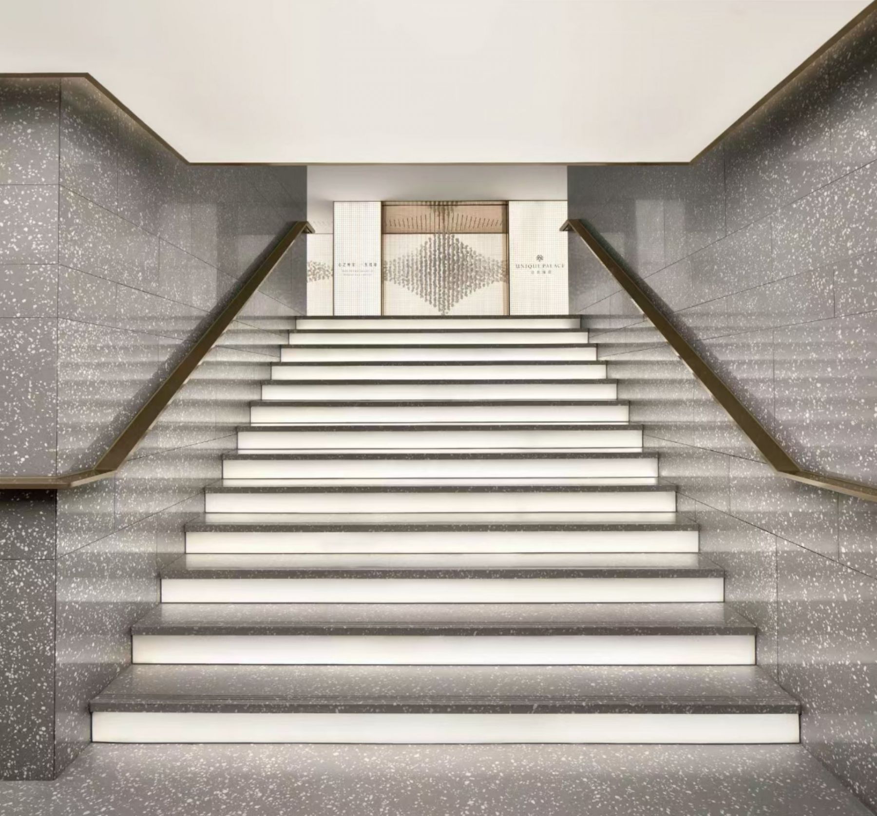 Lobby - terrazzo floor + wall + stairs